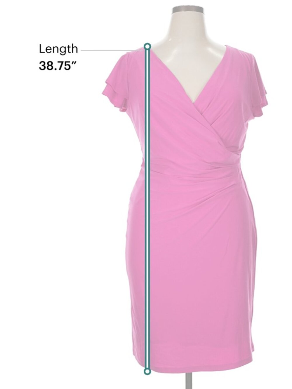 MSK Surplice Pullover Sheath Dress in Hot Pink - Size XL- Like New - Picture 9 of 11